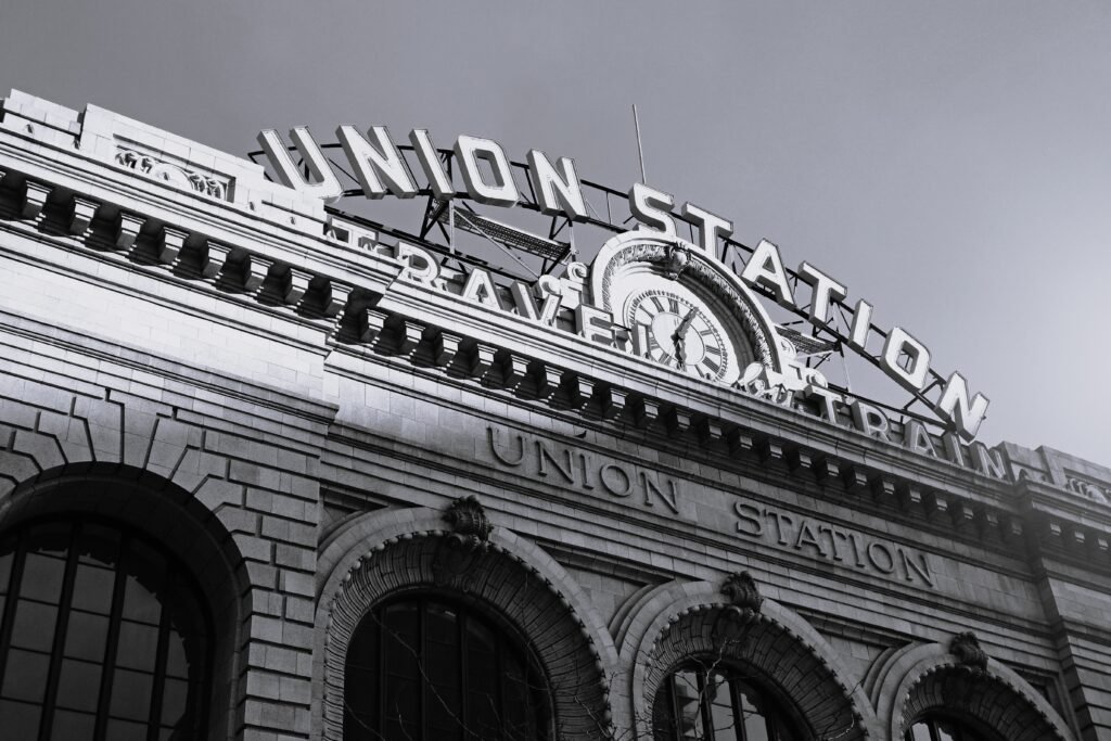 Union Station in downtown Denver, the main transit hub for the city